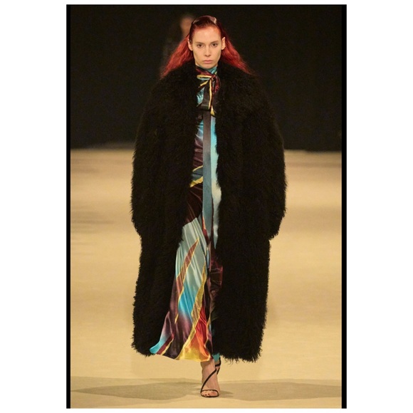 CHRISTOPHER JOHN ROGERS Wheatpaste Scarf Neck Asymmetric Maxi Dress 4 Satin NWT - Picture 2 of 16